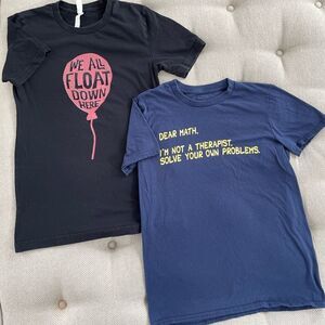 2 Graphic Tshirts Humor Stephen King It Unisex S